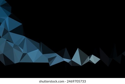 Dark BLUE vector abstract mosaic backdrop. Shining illustration, which consist of triangles. Polygonal design for your web site.