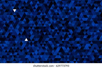 Dark BLUE vector abstract mosaic template. Shining illustration, which consist of triangles. Brand-new style for your business design.
