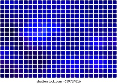 Dark blue vector abstract mosaic background with rounded corners square tiles over white