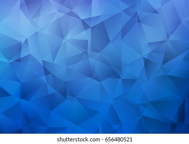 Dark BLUE vector abstract mosaic template. Shining illustration, which consist of triangles. A new texture for your design.