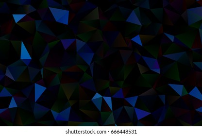 Dark BLUE vector abstract mosaic template. Triangular geometric sample with gradient.  The template can be used as a background for cell phones.