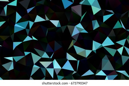 Dark BLUE vector abstract mosaic template. Triangular geometric sample with gradient.  The elegant pattern can be used as part of a brand book.