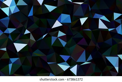Dark BLUE vector abstract mosaic template. Glitter abstract illustration with an elegant design. The best triangular design for your business.