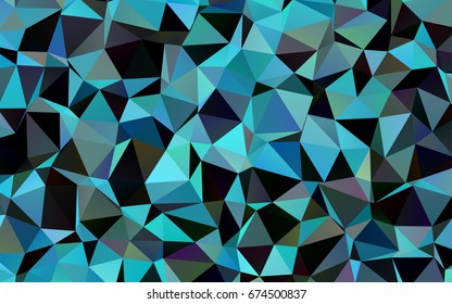 Dark BLUE vector abstract mosaic pattern. Triangular geometric sample with gradient.  The best triangular design for your business.