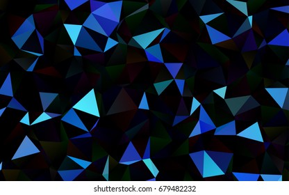 Dark BLUE vector abstract mosaic background. Modern geometrical abstract illustration with gradient. The textured pattern can be used for background.