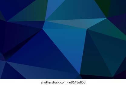 Dark BLUE vector abstract mosaic background. Triangular geometric sample with gradient.  The completely new template can be used for your brand book.
