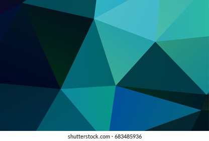 Dark BLUE vector abstract mosaic pattern. Shining colored illustration in a brand-new style. The best triangular design for your business.