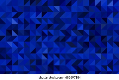 Dark BLUE vector abstract mosaic template. Shining illustration, which consist of triangles. Triangular pattern for your business design.