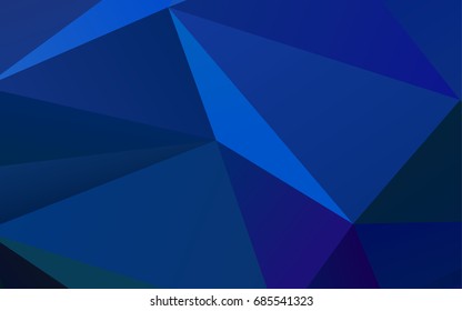 Dark BLUE vector abstract mosaic template. Creative geometric illustration in Origami style with gradient. The best triangular design for your business.