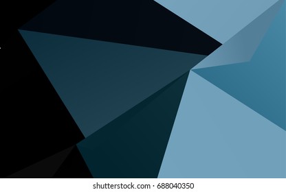 Dark BLUE vector abstract mosaic pattern. Shining illustration, which consist of triangles. The textured pattern can be used for background.