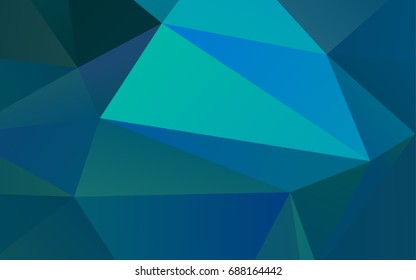 Dark BLUE vector abstract mosaic template. Geometric illustration in Origami style with gradient.  The best triangular design for your business.
