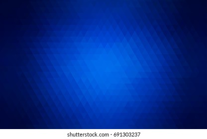 Dark BLUE vector abstract mosaic template. Shining illustration, which consist of triangles. The textured pattern can be used for background.
