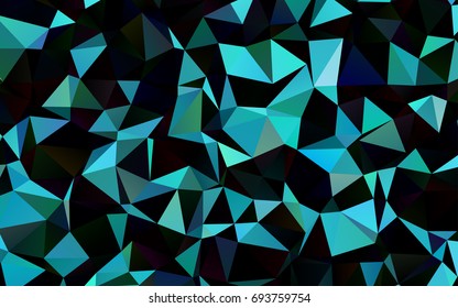 Dark BLUE vector abstract mosaic template. Geometric illustration in Origami style with gradient.  Brand-new style for your business design.