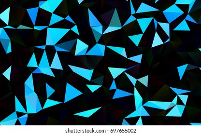 Dark BLUE vector abstract mosaic background. Geometric illustration in Origami style with gradient.  The completely new template can be used for your brand book.