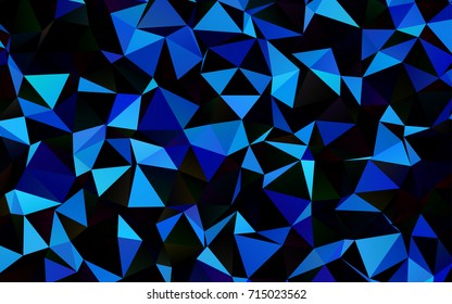 Dark BLUE vector abstract mosaic template. Triangular geometric sample with gradient.  A completely new template for your business design.