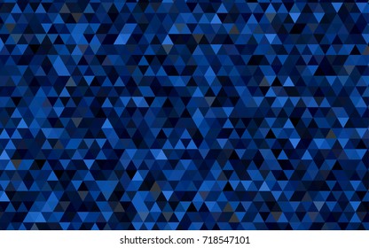 Dark BLUE vector abstract mosaic background. Colorful abstract illustration with gradient. The best triangular design for your business.