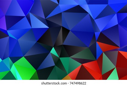 Dark BLUE vector abstract mosaic template. Shining colored illustration in a brand-new style. A completely new design for your business.