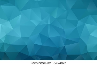 Dark BLUE vector abstract mosaic background. Triangular geometric sample with gradient.  Triangular pattern for your business design.