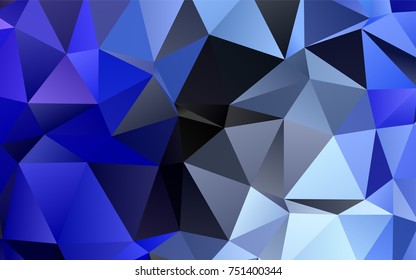 Dark BLUE vector abstract mosaic background. Shining illustration, which consist of triangles. A completely new template for your business design.