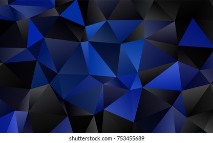 Dark BLUE vector abstract mosaic pattern. A completely new color illustration in a vague style. Triangular pattern for your business design.