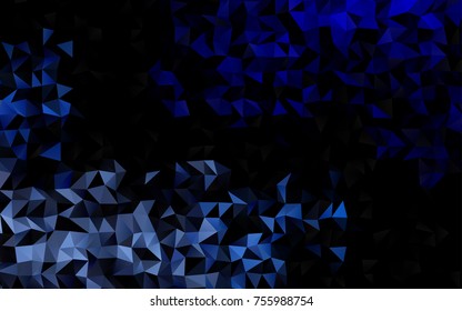 Dark BLUE vector abstract mosaic pattern. An elegant bright illustration with gradient. Triangular pattern for your business design.
