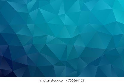 Dark BLUE vector abstract mosaic background. Glitter abstract illustration with an elegant design. The best triangular design for your business.