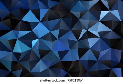 Dark BLUE vector abstract mosaic background. Shining illustration, which consist of triangles. A completely new template for your business design.