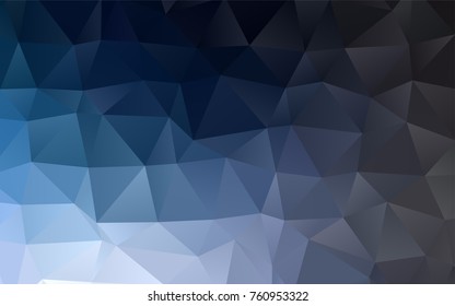 Dark BLUE vector abstract mosaic pattern. Geometric illustration in Origami style with gradient.  The best triangular design for your business.