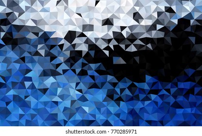 Dark BLUE vector abstract mosaic template. A completely new color illustration in a vague style. Brand-new style for your business design.