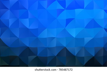 Dark BLUE vector abstract mosaic template. Shining colored illustration in a brand-new style. The template can be used as a background for cell phones.