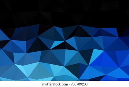 Dark BLUE vector abstract mosaic pattern. Shining colored illustration in a brand-new style. The best triangular design for your business.
