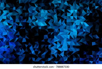 Dark BLUE vector abstract mosaic template. Modern geometrical abstract illustration with gradient. The polygonal design can be used for your web site.