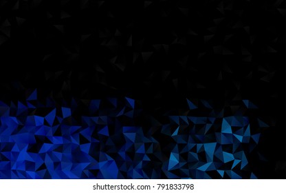 Dark BLUE vector abstract mosaic template. Triangular geometric sample with gradient.  Brand-new design for your business.