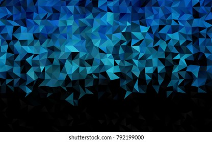 Dark BLUE vector abstract mosaic pattern. Brand-new colored illustration in blurry style with gradient. Triangular pattern for your business design.