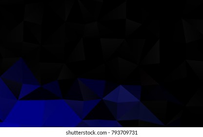 Dark BLUE vector abstract mosaic template. Modern geometrical abstract illustration with gradient. The elegant pattern can be used as part of a brand book.