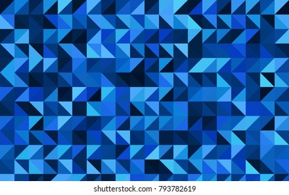 Dark BLUE vector abstract mosaic template. Geometric illustration in Origami style with gradient.  The best triangular design for your business.