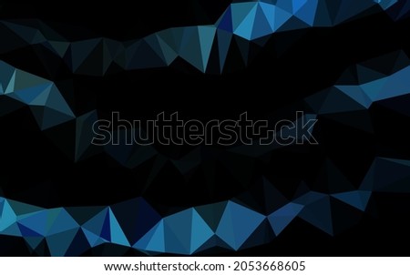 Dark BLUE vector abstract mosaic background. Shining illustration, which consist of triangles. Template for your brand book.