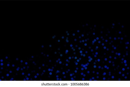 Dark BLUE vector abstract pattern with circles. Geometry template for your business design. Background with colored spheres.