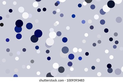 Dark BLUE vector abstract pattern with circles. Geometry template for your business design. Background with colored spheres.