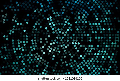 Dark BLUE vector abstract pattern with circles. Geometry template for your business design. Background with colored spheres.