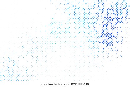 Dark BLUE vector abstract pattern with circles. Geometry template for your business design. Background with colored spheres.