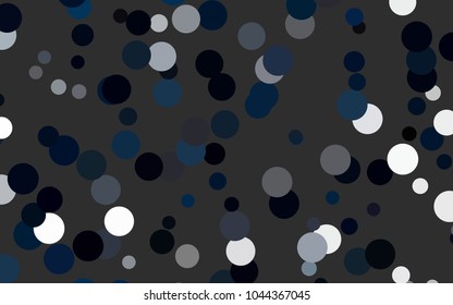 Dark BLUE vector abstract pattern with circles. Geometry template for your business design. Background with colored spheres.