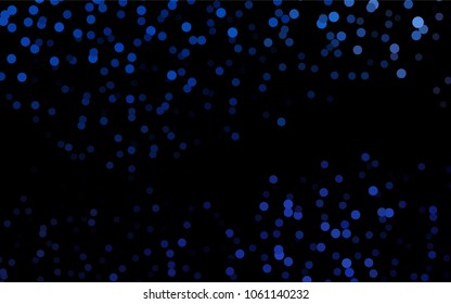 Dark BLUE vector abstract pattern with circles. Geometry template for your business design. Background with colored spheres.