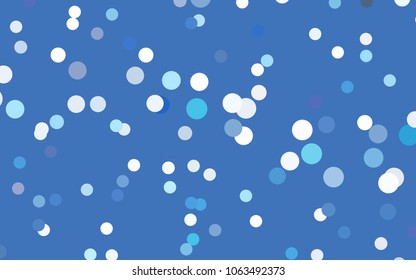 Dark BLUE vector abstract pattern with circles. Geometry template for your business design. Background with colored spheres.