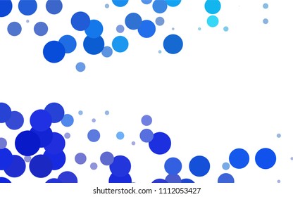 Dark BLUE vector abstract pattern with circles. Geometry template for your business design. Background with colored spheres.