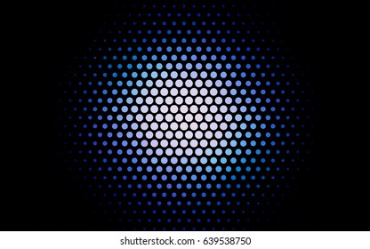Dark BLUE vector abstract pattern with circles. Geometry template for your business design. Background with colored spheres.