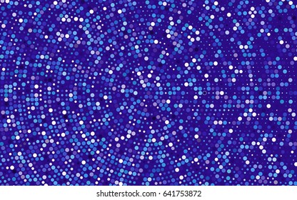 Dark BLUE vector abstract pattern with circles. Geometry template for your business design. Background with colored spheres.