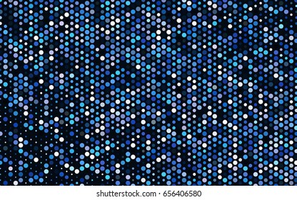 Dark BLUE vector abstract pattern with circles. Geometry template for your business design. Background with colored spheres.