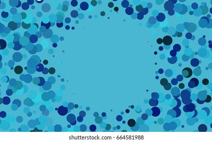 Dark BLUE vector abstract pattern with circles. Geometry template for your business design. Background with colored spheres.