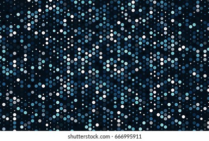 Dark BLUE vector abstract pattern with circles. Geometry template for your business design. Background with colored spheres.